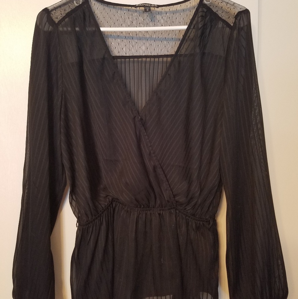 Express black sheer blouse